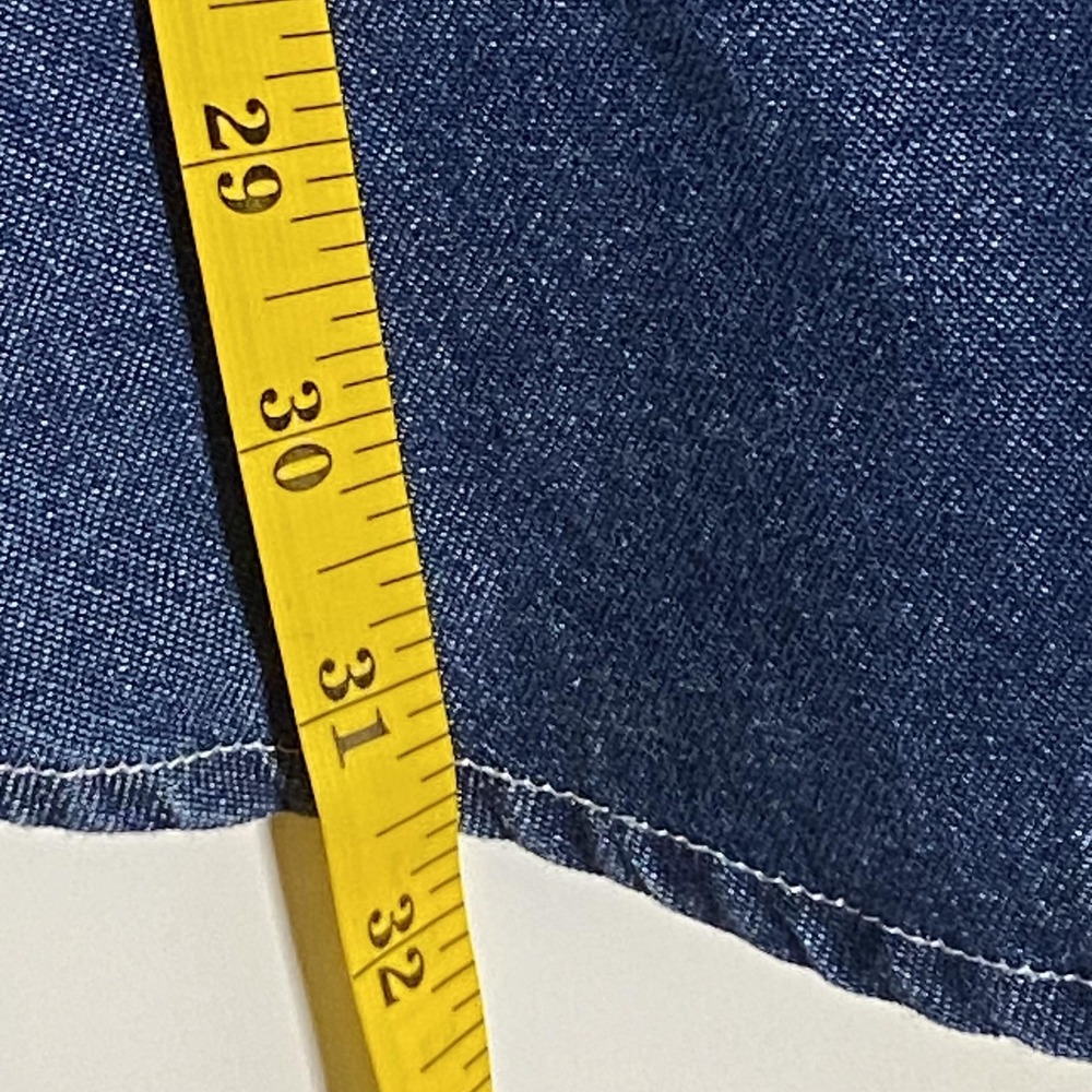 Brazos Shirt Mens Medium Blue Denim Short Sleeve Button Up Workwear Pockets - Picture 15 of 16